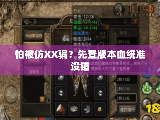 怕被仿XX骗?先查版本血统准没错 怕被仿XX骗?先查版本血统准没错