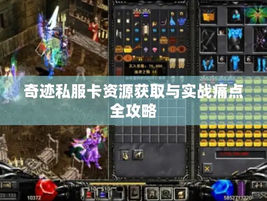 奇迹私服卡资源获取与实战痛点全攻略
