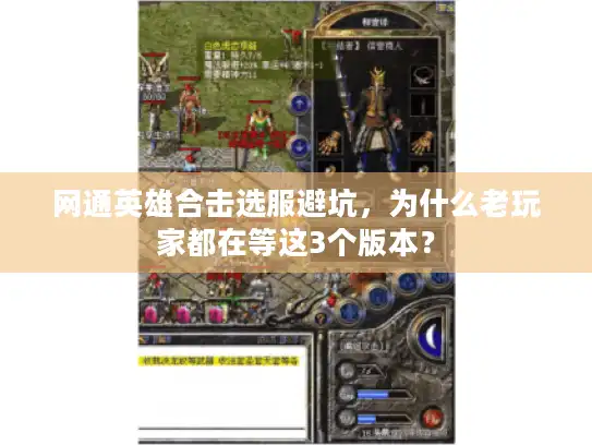 网通英雄合击选服避坑,为什么老玩家都在等这3个版本? 网通英雄合击选服避坑,为什么老玩家都在等这3个版本?