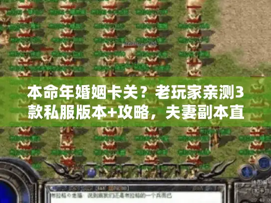本命年婚姻卡关？老玩家亲测3款私服版本+攻略，夫妻副本直接过