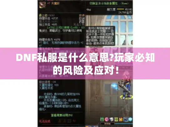 DNF私服是什么意思?玩家必知的风险及应对！