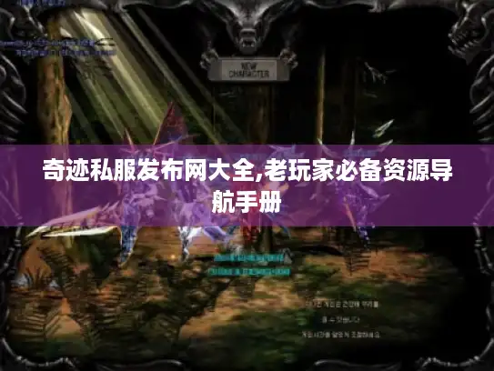 奇迹私服发布网大全,老玩家必备资源导航手册