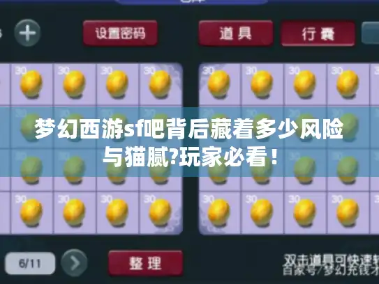 梦幻西游sf吧背后藏着多少风险与猫腻?玩家必看！