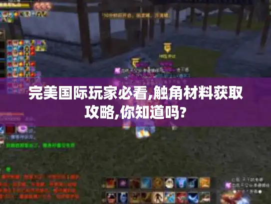完美国际玩家必看,触角材料获取攻略,你知道吗?