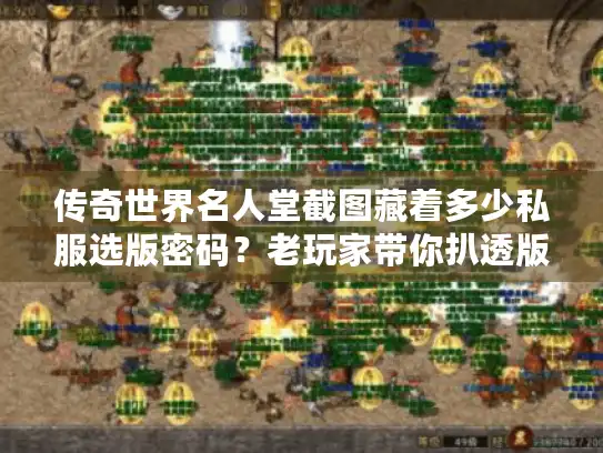 传奇世界名人堂截图藏着多少私服选版密码？老玩家带你扒透版本坑