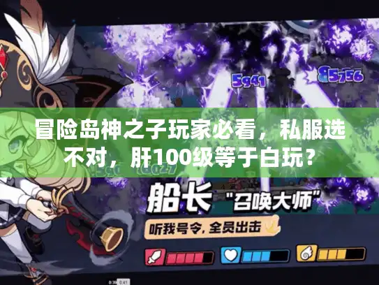 冒险岛神之子玩家必看，私服选不对，肝100级等于白玩？