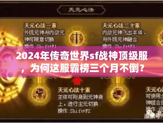 2024年传奇世界sf战神顶级服,为何这服霸榜三个月不倒? 2024年传奇世界sf战神顶级服,为何这服霸榜三个月不倒?