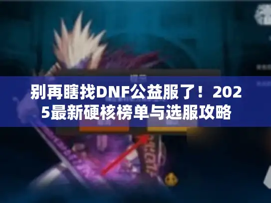 别再瞎找DNF公益服了！2025最新硬核榜单与选服攻略