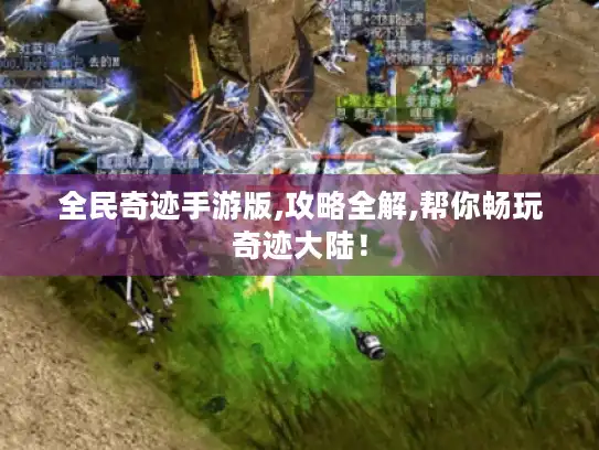 全民奇迹手游版,攻略全解,帮你畅玩奇迹大陆！