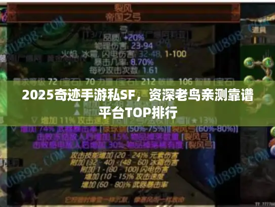 2025奇迹手游私SF,资深老鸟亲测靠谱平台TOP排行 2025奇迹手游私SF,资深老鸟亲测靠谱平台TOP排行