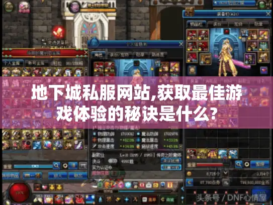 地下城私服网站,获取最佳游戏体验的秘诀是什么?