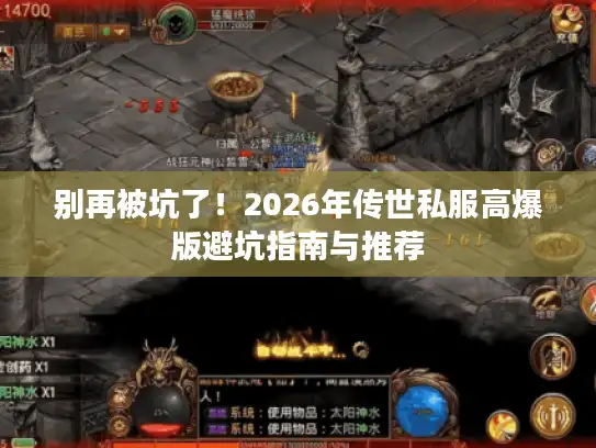 别再被坑了！2026年传世私服高爆版避坑指南与推荐