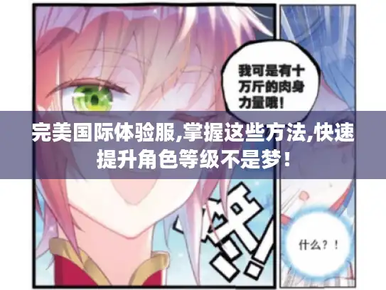 完美国际体验服,掌握这些方法,快速提升角色等级不是梦！