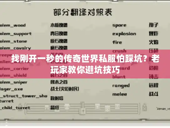 找刚开一秒的传奇世界私服怕踩坑？老玩家教你避坑技巧
