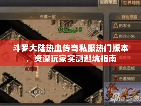 斗罗大陆热血传奇私服热门版本，资深玩家实测避坑指南