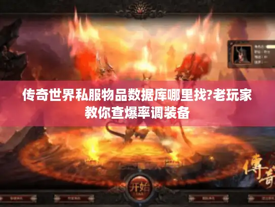 传奇世界私服物品数据库哪里找?老玩家教你查爆率调装备