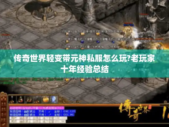 传奇世界轻变带元神私服怎么玩?老玩家十年经验总结