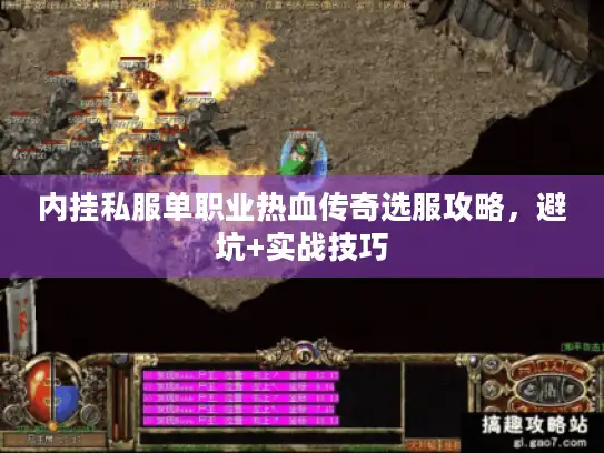 内挂私服单职业热血传奇选服攻略，避坑+实战技巧