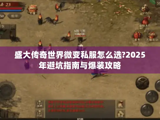 盛大传奇世界微变私服怎么选?2025年避坑指南与爆装攻略