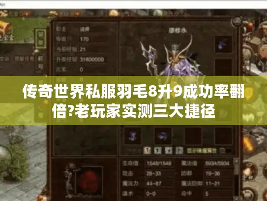 传奇世界私服羽毛8升9成功率翻倍?老玩家实测三大捷径 传奇世界私服羽毛8升9成功率翻倍?老玩家实测三大捷径