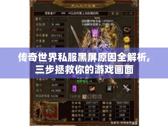 传奇世界私服黑屏原因全解析,三步拯救你的游戏画面
