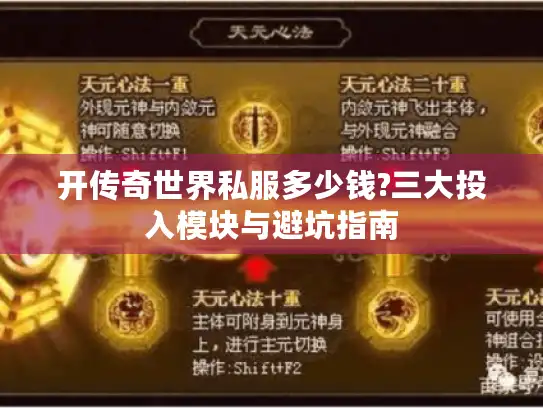 开传奇世界私服多少钱?三大投入模块与避坑指南 开传奇世界私服多少钱?三大投入模块与避坑指南
