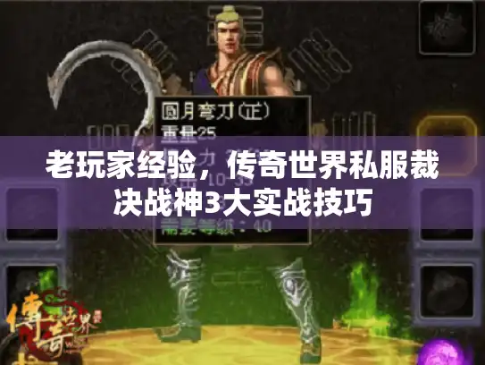 老玩家经验，传奇世界私服裁决战神3大实战技巧
