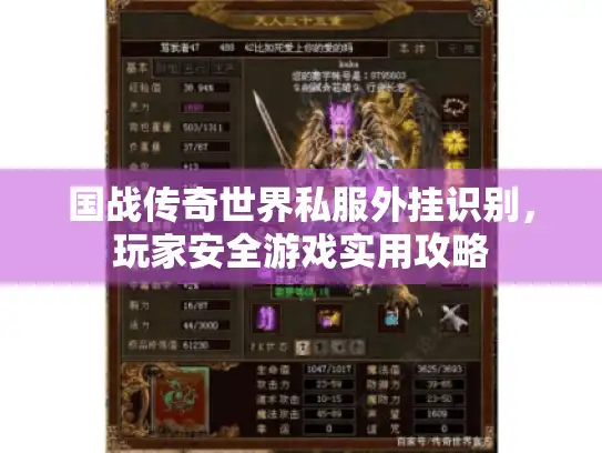 国战传奇世界私服外挂识别，玩家安全游戏实用攻略
