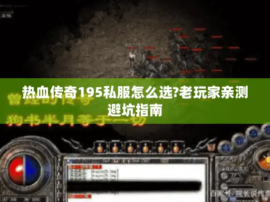 热血传奇195私服怎么选?老玩家亲测避坑指南