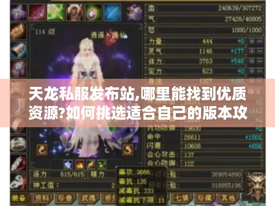 天龙私服发布站,哪里能找到优质资源?如何挑选适合自己的版本攻略大揭秘 天龙私服发布站,哪里能找到优质资源?如何挑选适合自己的版本攻略大揭秘
