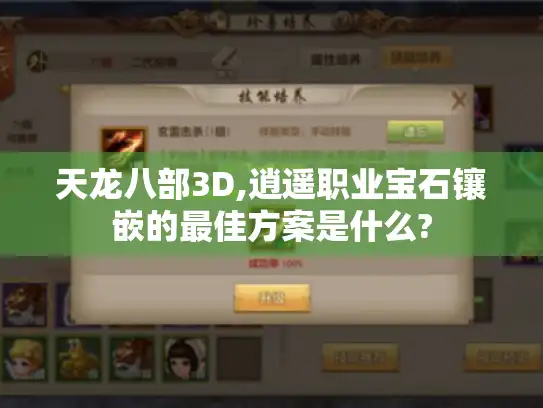 天龙八部3D,逍遥职业宝石镶嵌的最佳方案是什么?
