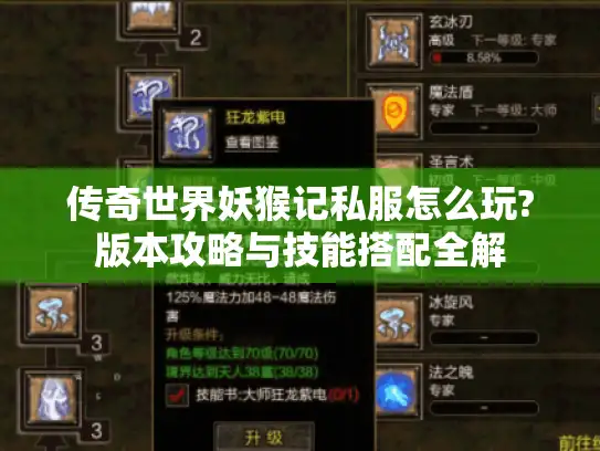 传奇世界妖猴记私服怎么玩?版本攻略与技能搭配全解