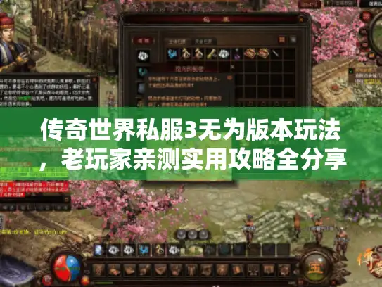 传奇世界私服3无为版本玩法,老玩家亲测实用攻略全分享 传奇世界私服3无为版本玩法,老玩家亲测实用攻略全分享