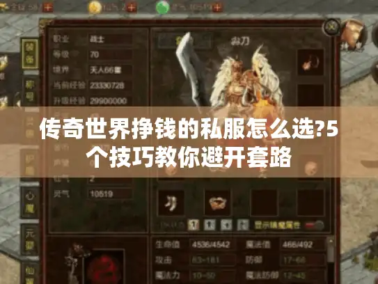 传奇世界挣钱的私服怎么选?5个技巧教你避开套路