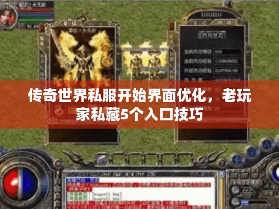 传奇世界私服开始界面优化，老玩家私藏5个入口技巧
