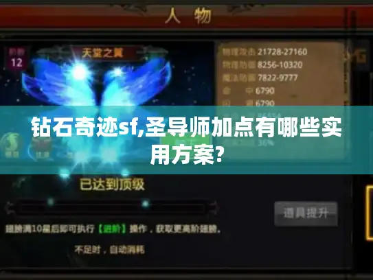 钻石奇迹sf,圣导师加点有哪些实用方案?