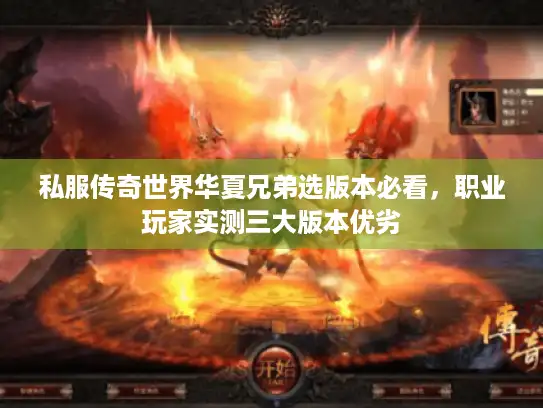 私服传奇世界华夏兄弟选版本必看，职业玩家实测三大版本优劣