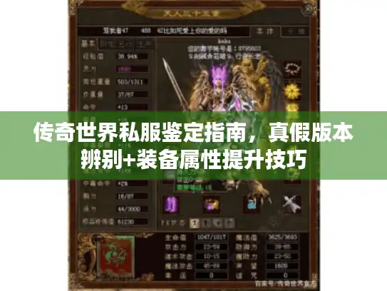 传奇世界私服鉴定指南，真假版本辨别+装备属性提升技巧