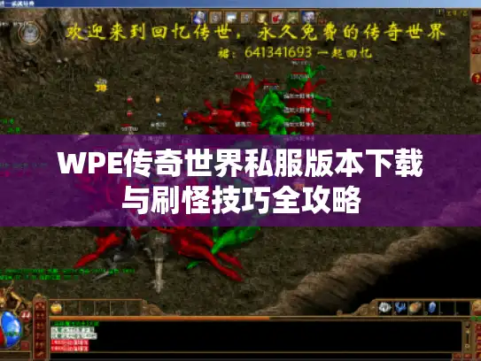 WPE传奇世界私服版本下载与刷怪技巧全攻略 WPE传奇世界私服版本下载与刷怪技巧全攻略