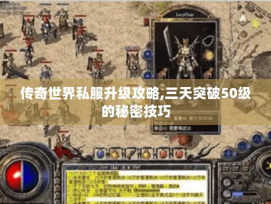 传奇世界私服升级攻略,三天突破50级的秘密技巧