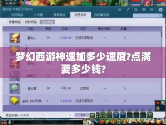 梦幻西游神速加多少速度?点满要多少钱?
