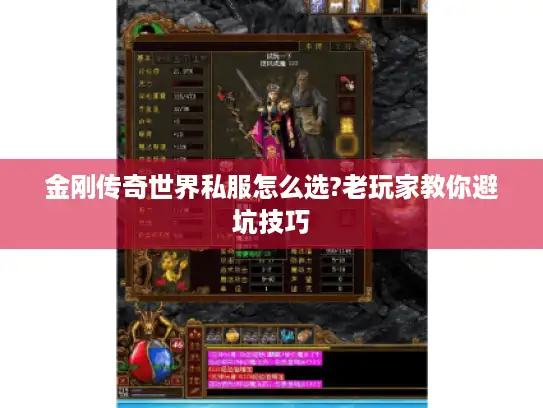 金刚传奇世界私服怎么选?老玩家教你避坑技巧