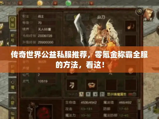 传奇世界公益私服推荐，零氪金称霸全服的方法，看这！