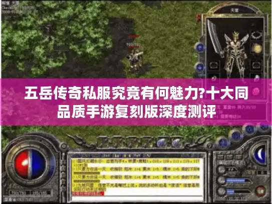 五岳传奇私服究竟有何魅力?十大同品质手游复刻版深度测评