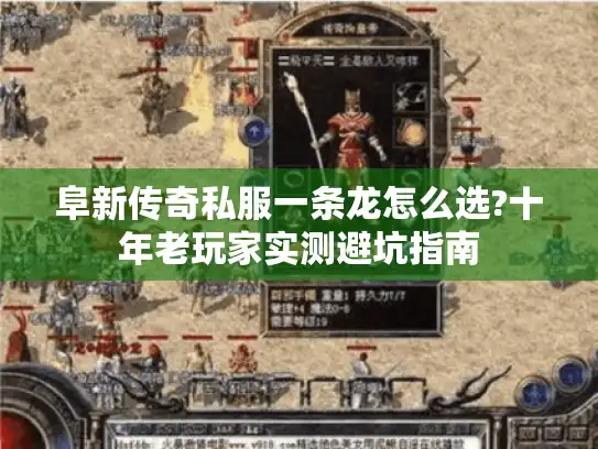 阜新传奇私服一条龙怎么选?十年老玩家实测避坑指南