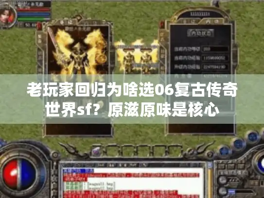 老玩家回归为啥选06复古传奇世界sf？原滋原味是核心