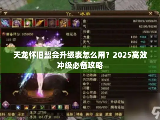 天龙怀旧盟会升级表怎么用？2025高效冲级必备攻略