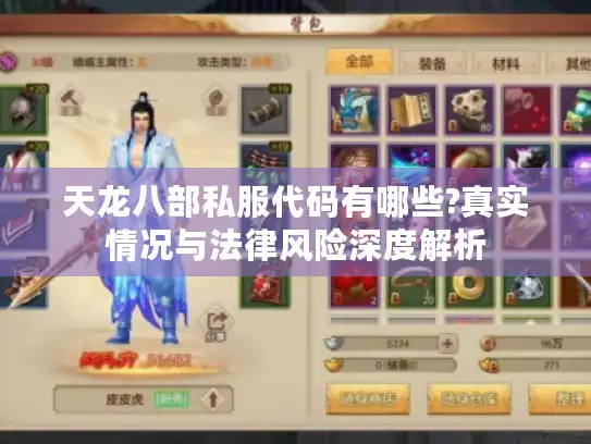 天龙八部私服代码有哪些?真实情况与法律风险深度解析